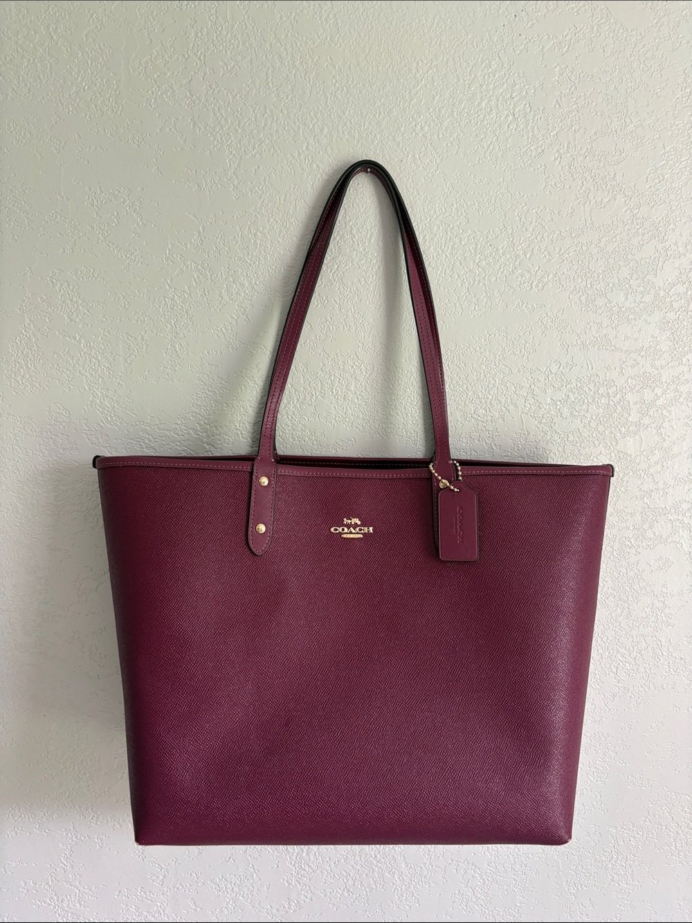 Coach party cat print reversible city tote